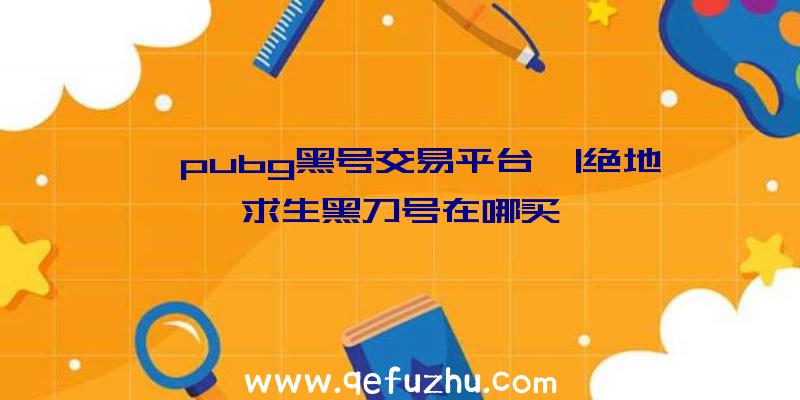 「pubg黑号交易平台」|绝地求生黑刀号在哪买